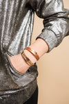 Bracelet Noa cuir havane avec fermoir or rose